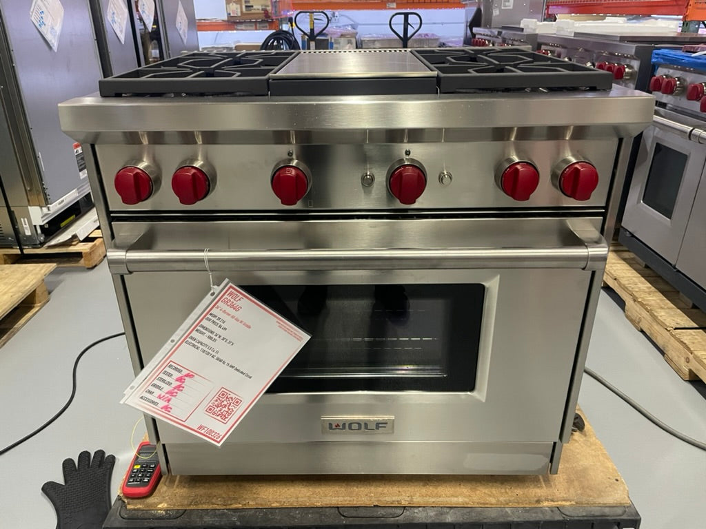 Wolf GR364G - 36” 4 Burner All-Gas Range W/ Griddle