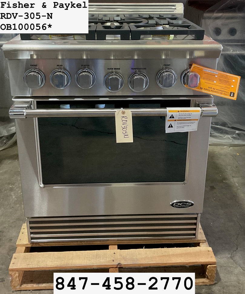 DCS (Fisher & Paykel) RDV-305-N - 30" Dual Fuel Range