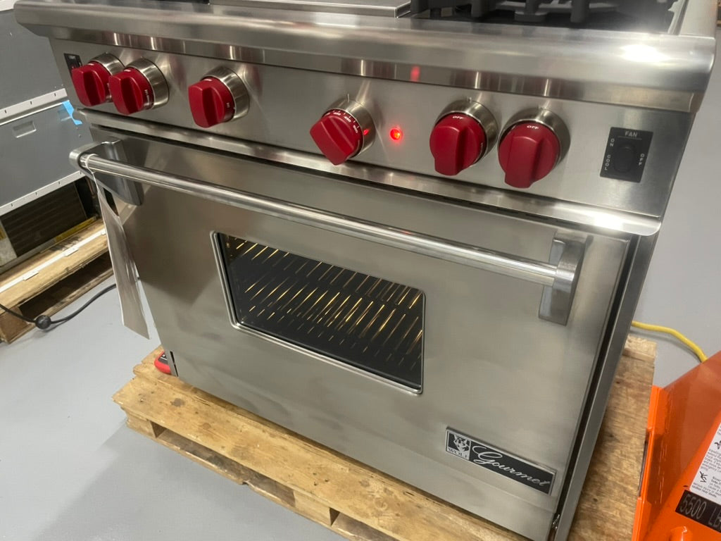 Wolf R364C - 36” 4 Burner All-Gas Range W/ Char