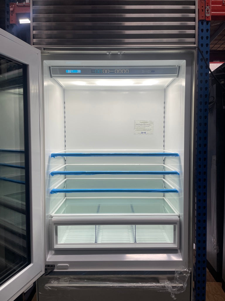 SubZero 650G/S-Left Hinge 36" Over-Under Refrigerator/Freezer W/ Glass Door