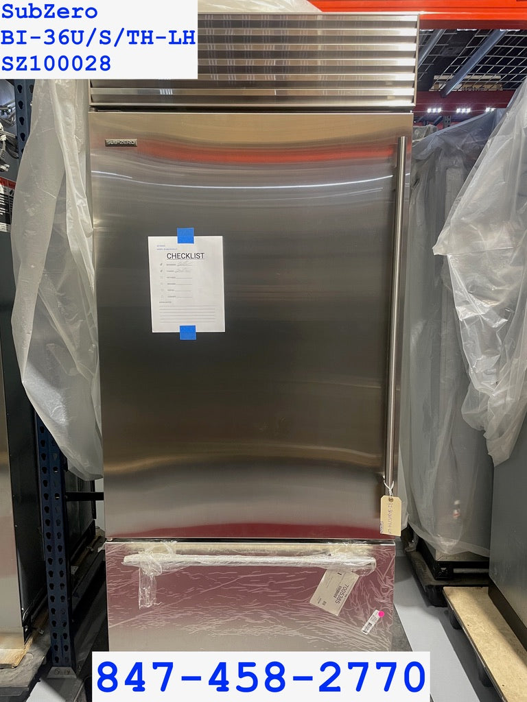 SubZero BI-36U/S/TH-LH - 36” Built-In Refrigerator W/ Freezer Drawer