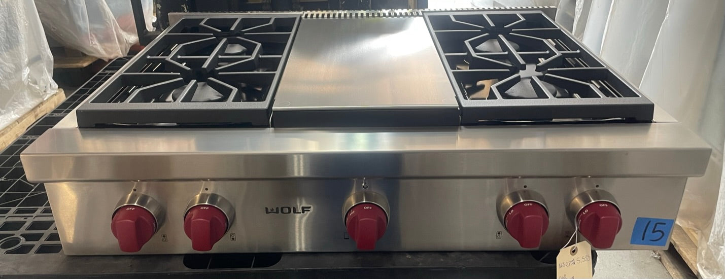 Wolf SRT364G - 36” 4 Burner Rangetop W/ Griddle
