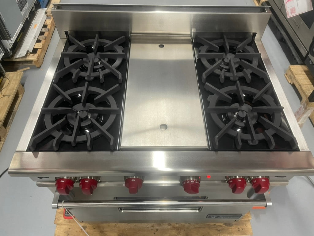 Wolf R364C - 36” 4 Burner All-Gas Range W/ Char