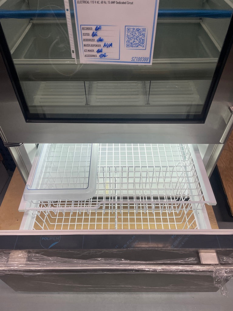 SubZero 650G/S-Left Hinge 36" Over-Under Refrigerator/Freezer W/ Glass Door