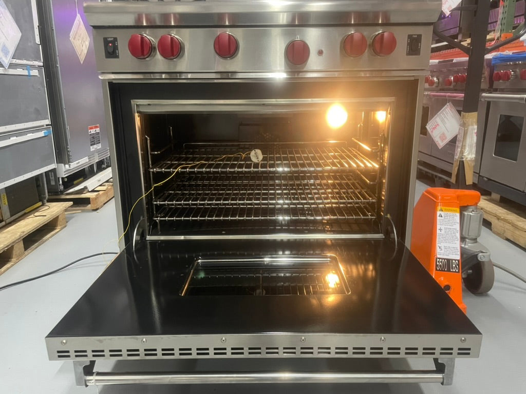 Wolf R364C - 36” 4 Burner All-Gas Range W/ Char