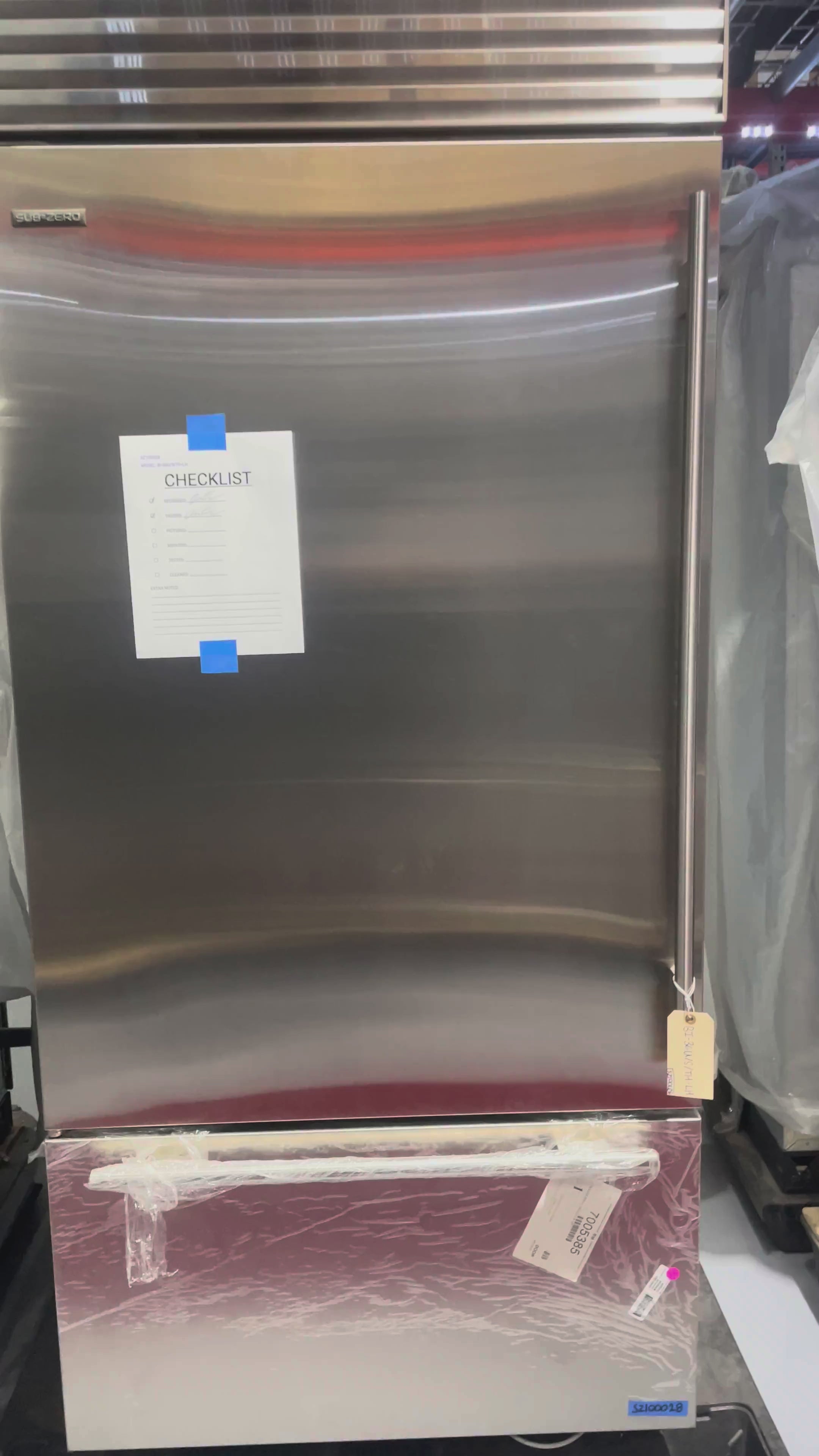 SubZero BI-36U/S/TH-LH - 36” Built-In Refrigerator W/ Freezer Drawer